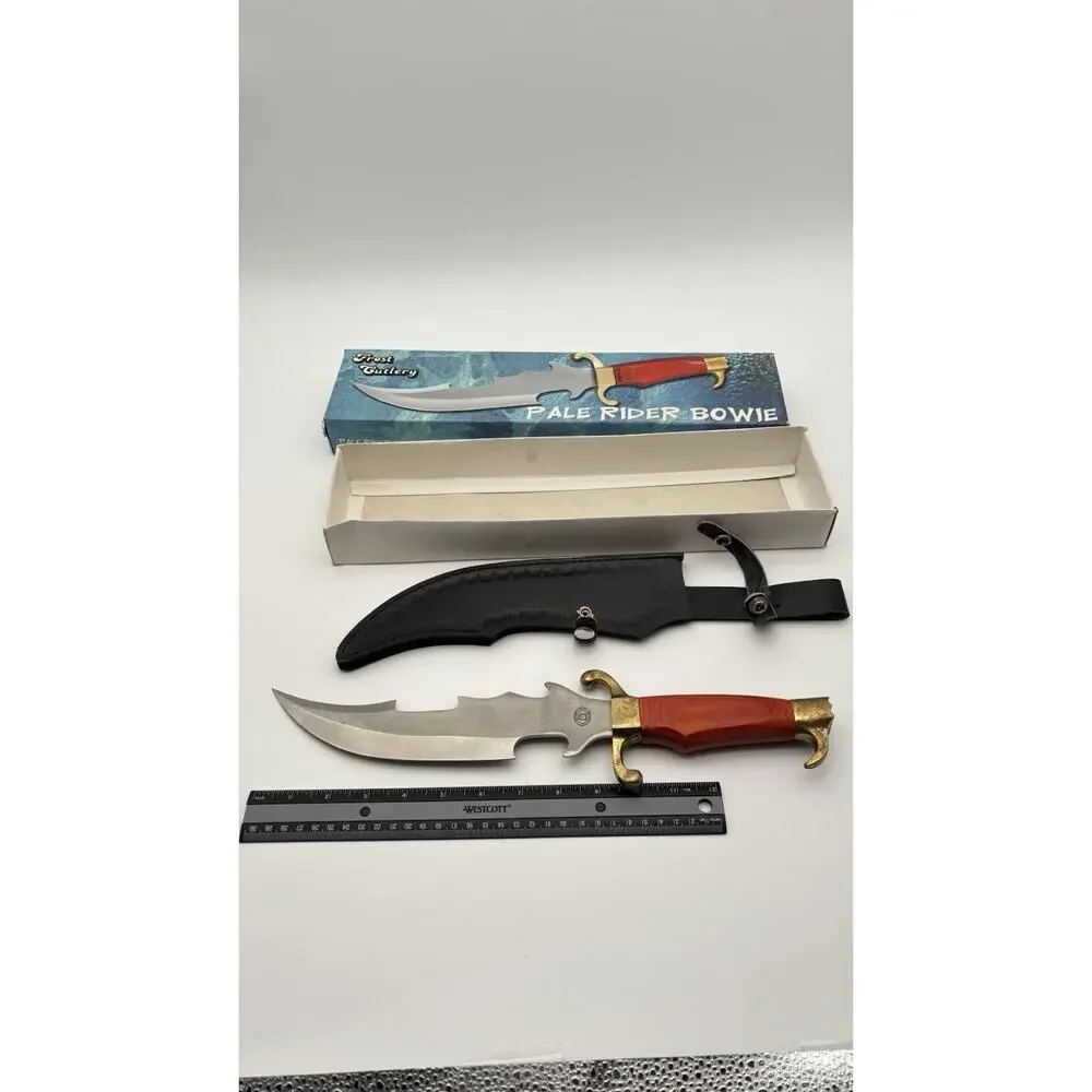 Frost Cutlery Pale Rider Bowie Knife CW-217WW WINE PAKAWOOD HANDLE